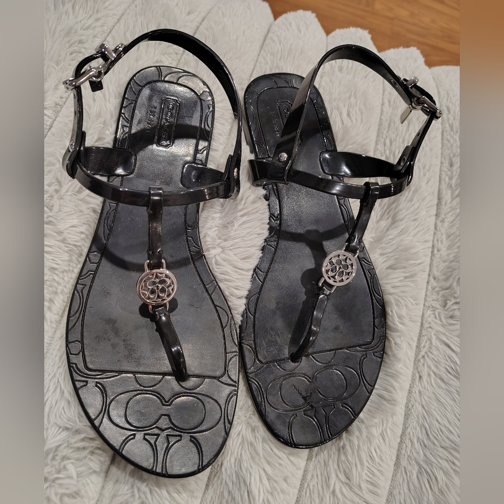 Coach Black Sandals